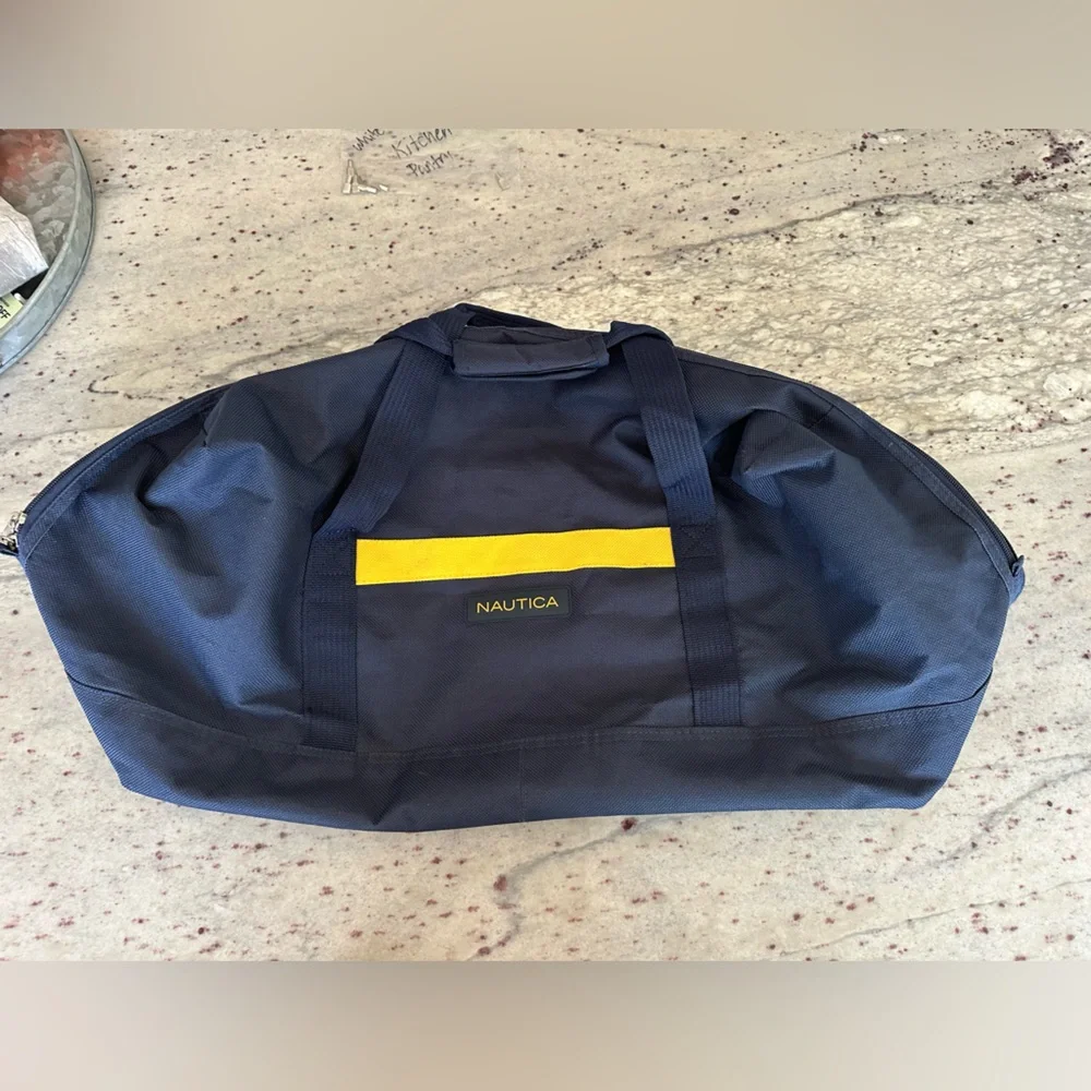 🌈 Nautica Navy Duffel with Yellow Accent